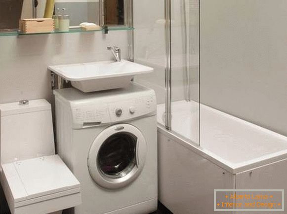máquina de lavar roupa no design do banheiro, foto 4