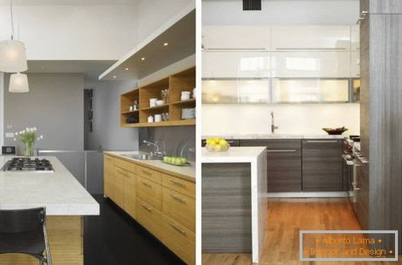 Projeto da cozinha em cinza no interior - uma seleção de fotos