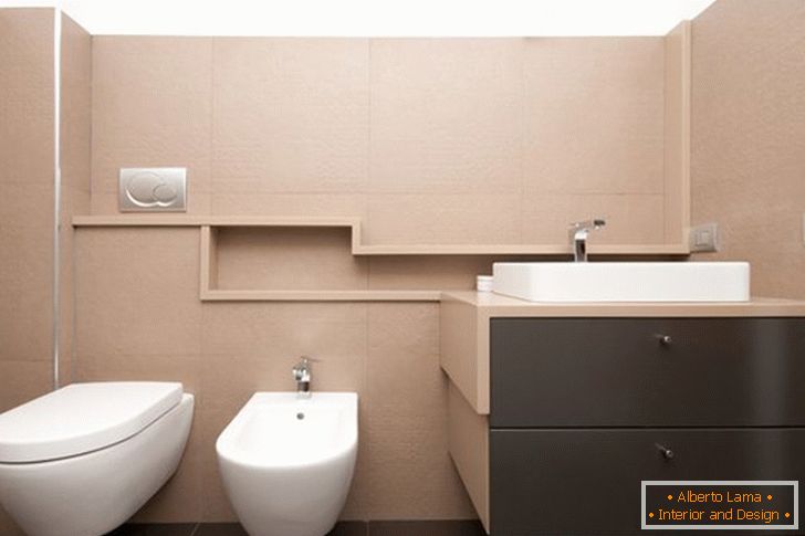 Design de interiores de uma pequena casa de banho