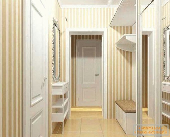 Design de interiores de um pequeno corredor em uma casa particular