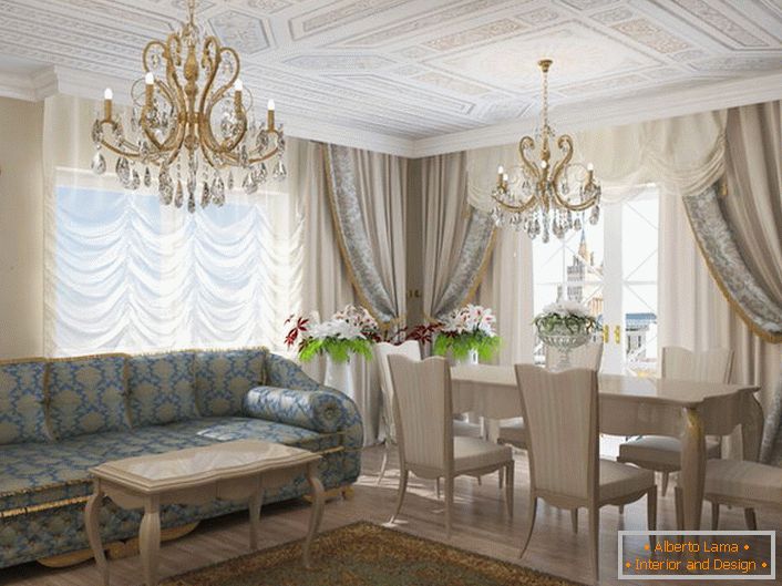 A sala de estar no estilo Art Nouveau enfatizará o gosto requintado do dono da casa.