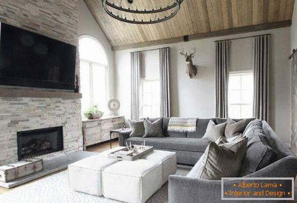 Lindo quarto em sua casa - uma combinação de materiais e estilos no interior