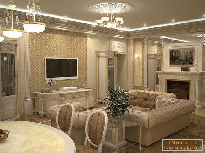sala de estar em estilo Art Nouveau