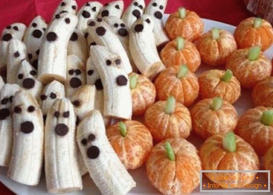 Fruta festiva para o Halloween