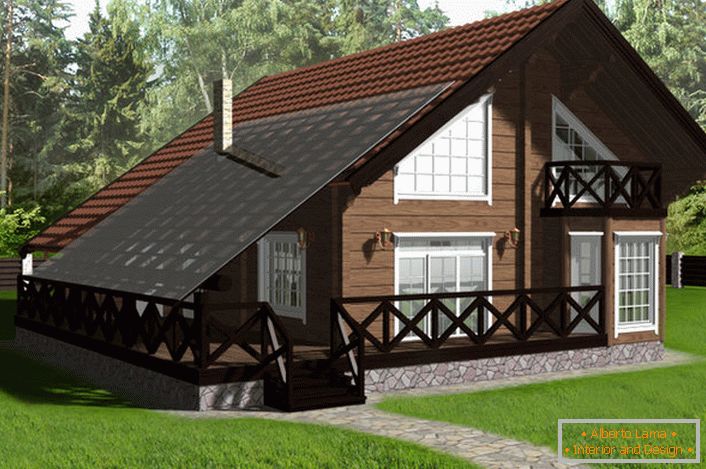 O projeto de uma casa de campo em estilo escandinavo é o trabalho de diploma do graduado do departamento de design da Universidade de Moscou.