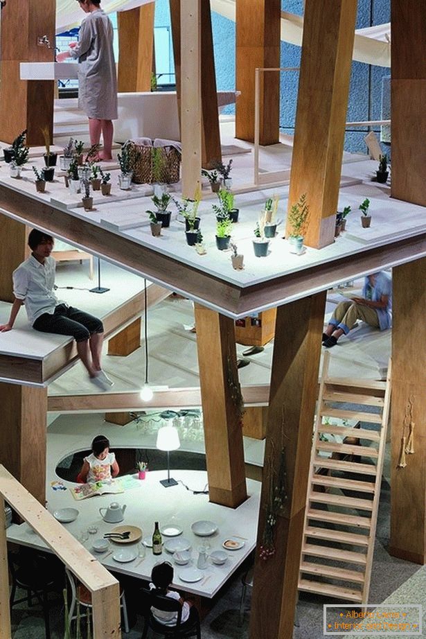 Casa multi-nível com pilares da Suzuko Yamada Architects