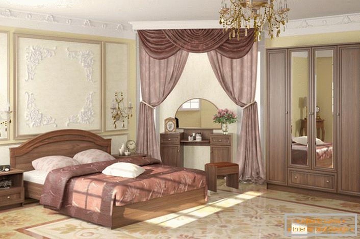 Mobiliário modular elegante em estilo clássico para um quarto luxuoso e nobre.