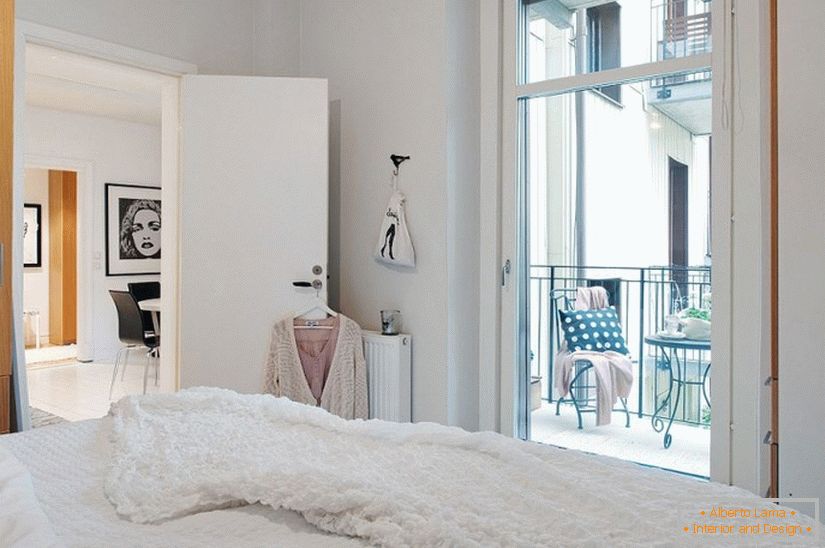 Apartamento-estúdio-quarto em estilo escandinavo