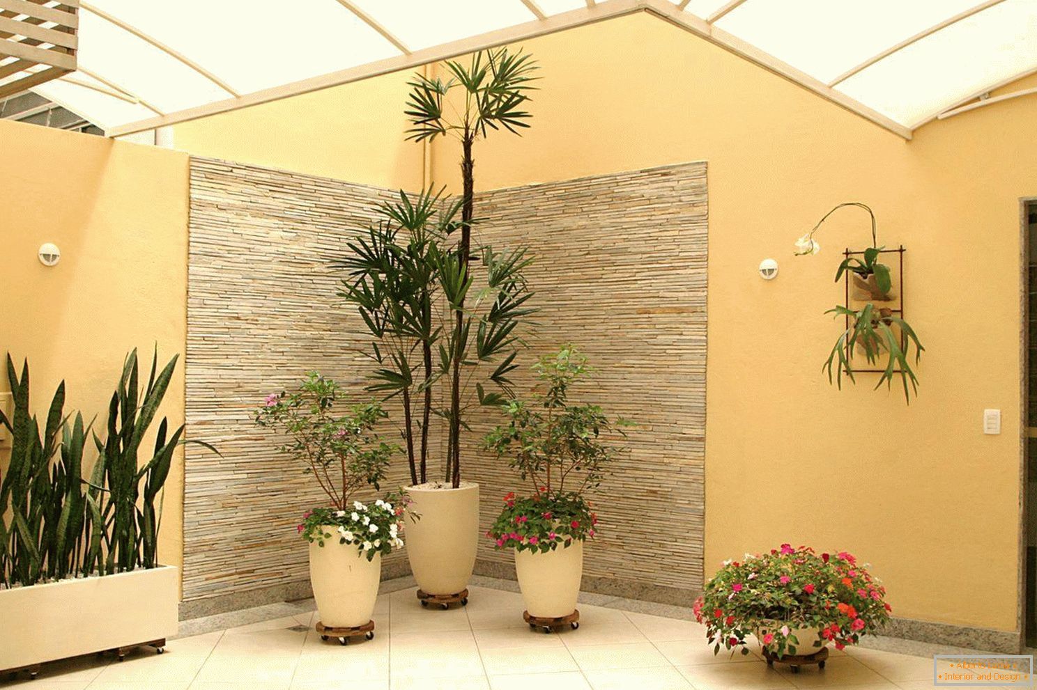 Plantas de interior no corredor