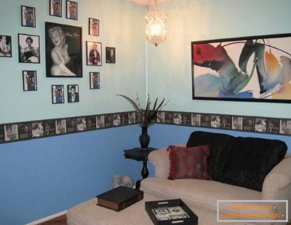 Papel de parede de papel de parede caseiro na foto da sala de estar