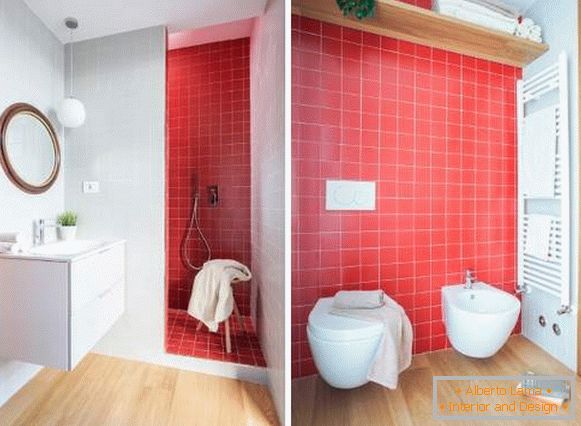 Como é bonito fazer um banheiro - foto de um azulejo vermelho