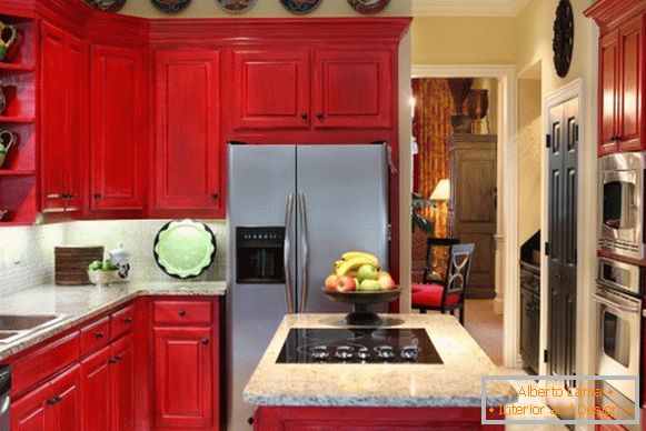 Foto de cozinha vermelho 10