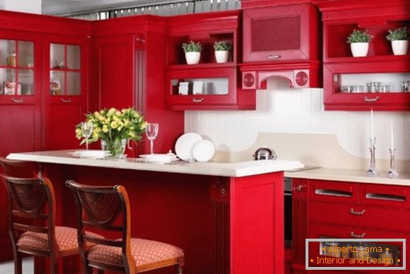 Foto de cozinha vermelho 11