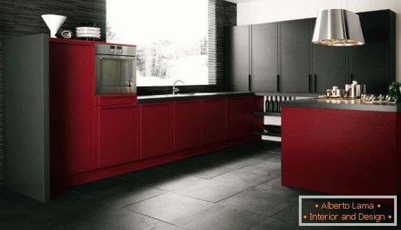 Foto preto vermelho cozinha 29