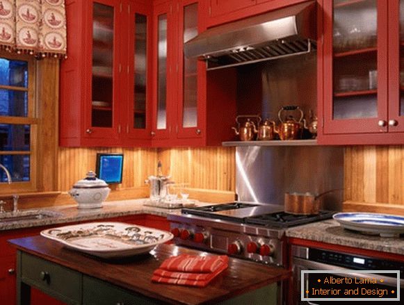 Foto de cozinha vermelho 6
