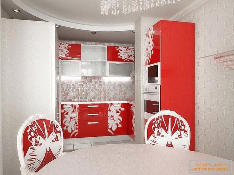 A combinação de mobiliário interior e vermelho claro