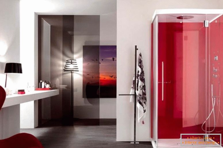 confortável-ovo cadeira-on-awesome-vermelho-banheiro-design-feat-vidro-chuveiro-porta-mais-flutuante-vaidade