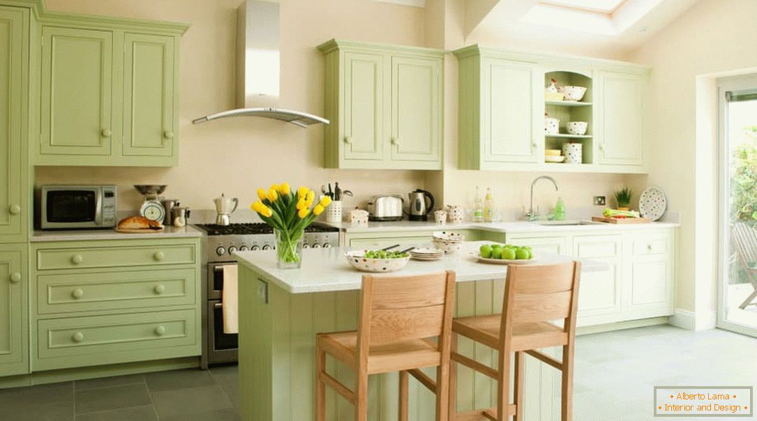 Cozinha verde claro