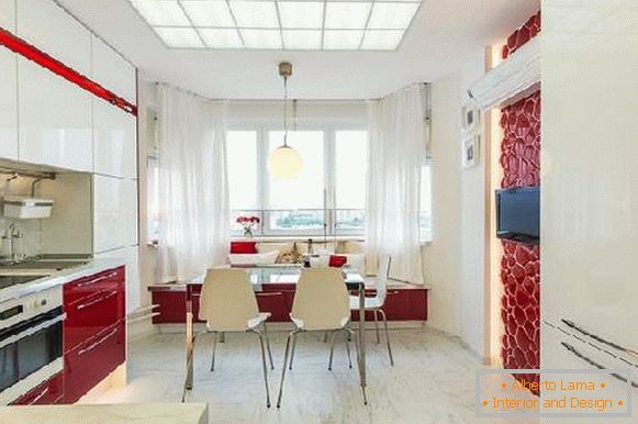 O design de uma sala de estar cozinha quadrada de 20 metros quadrados, foto 25