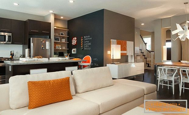 cozinha sala de estar em estilo moderno