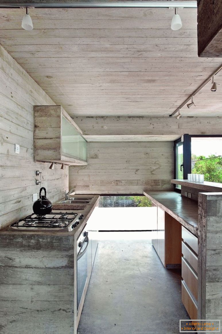 design de cozinha de concreto completo