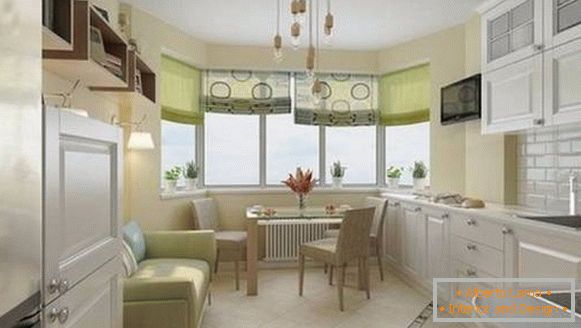 cozinha sala de estar com design de janela de sacada, foto 7
