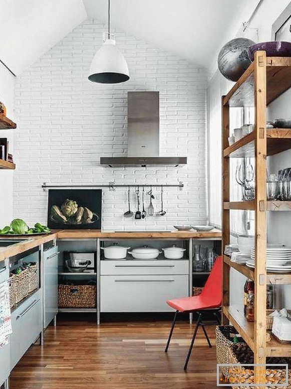 Pequena cozinha em estilo loft - foto interior