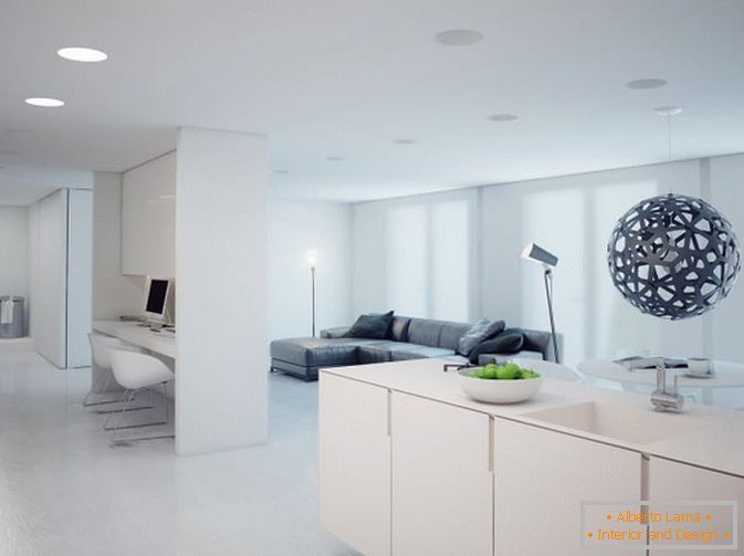 Interior do apartamento na cor branca