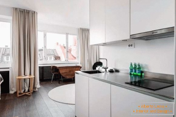 Projeto de cozinha em um pequeno apartamento - foto minimalista