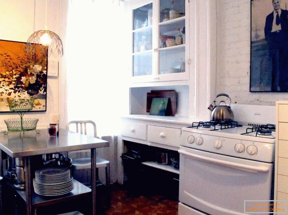 Cozinha de tamanho pequeno habitação em Manhattan