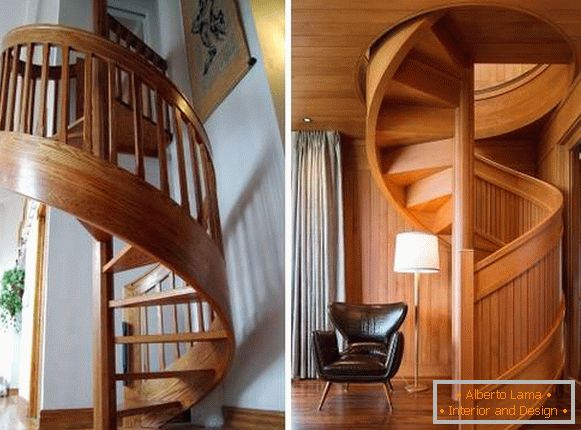 Parafuso de escadarias de madeira em uma casa particular