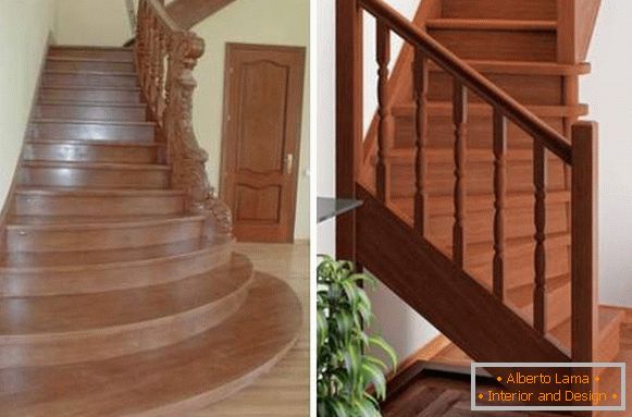 Quais são as escadas de madeira em uma casa particular - fotos em estilos diferentes