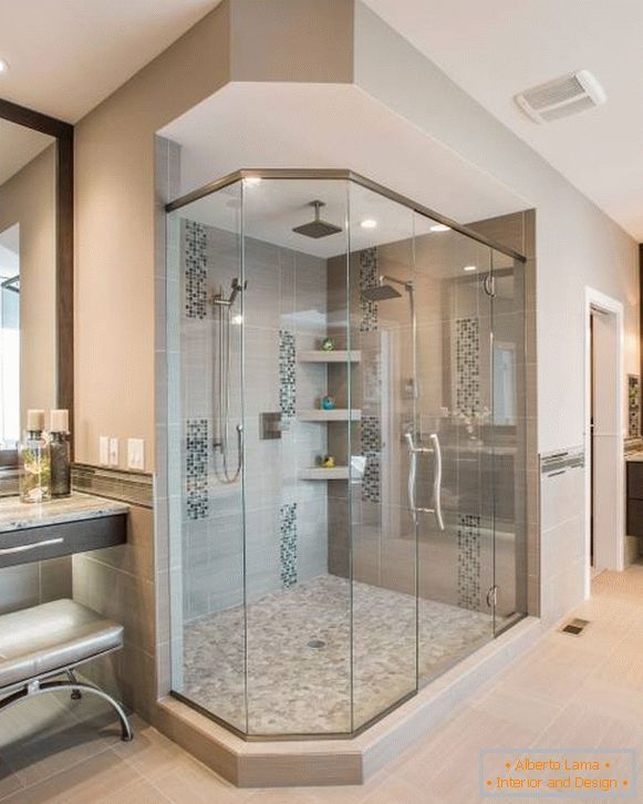 Cabines de duche elegante - foto no interior do banheiro