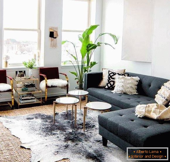 Estilos populares no interior da sala de estar - design urbano