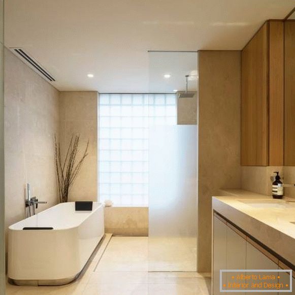 Design de uma casa de banho no espírito de um spa
