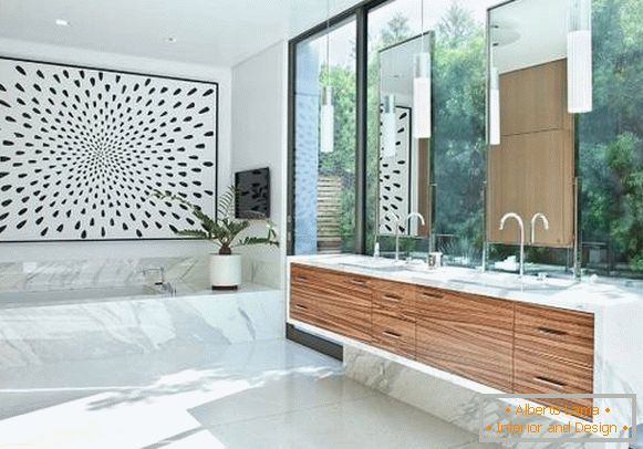 Moderna casa de banho com mármore