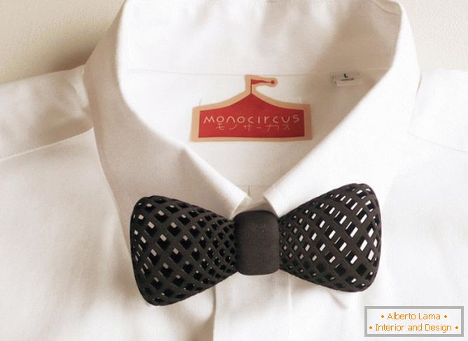 Vista geral da camisa gravata-borboleta impressa do estúdio de design Monocircus