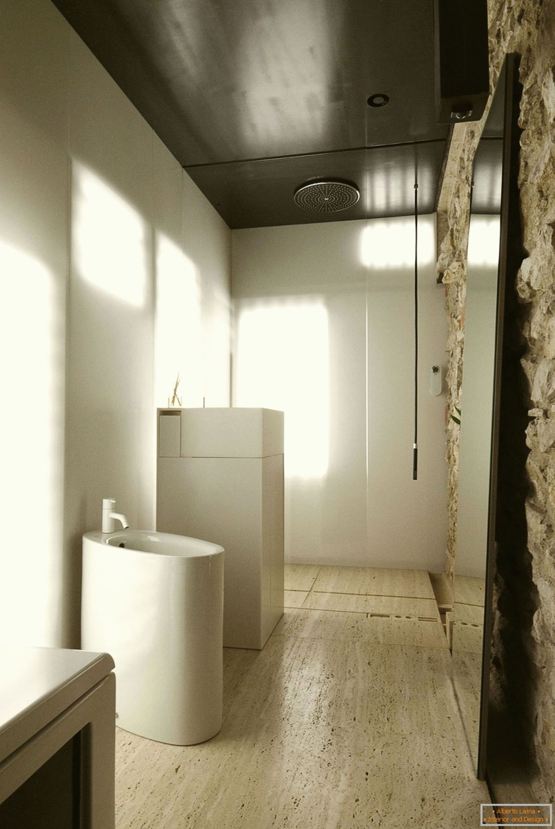 Lavatório state-of-the-art no banheiro