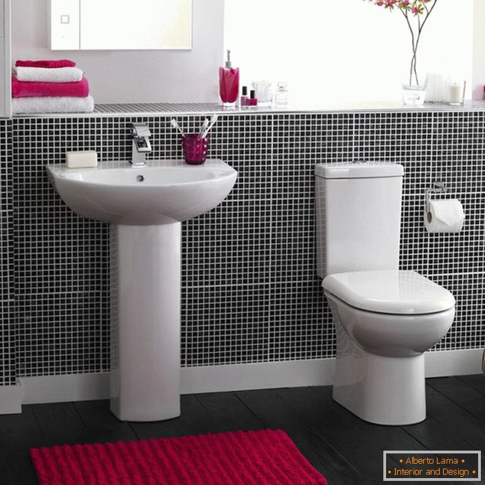 Tapete de banho feito de napes naturais parece atraente e adequado para a criação de vários conceitos estilísticos.