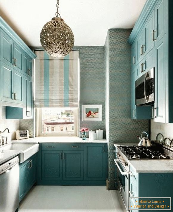 Design de cozinha em azul