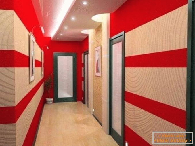 cor de papel de parede no corredor