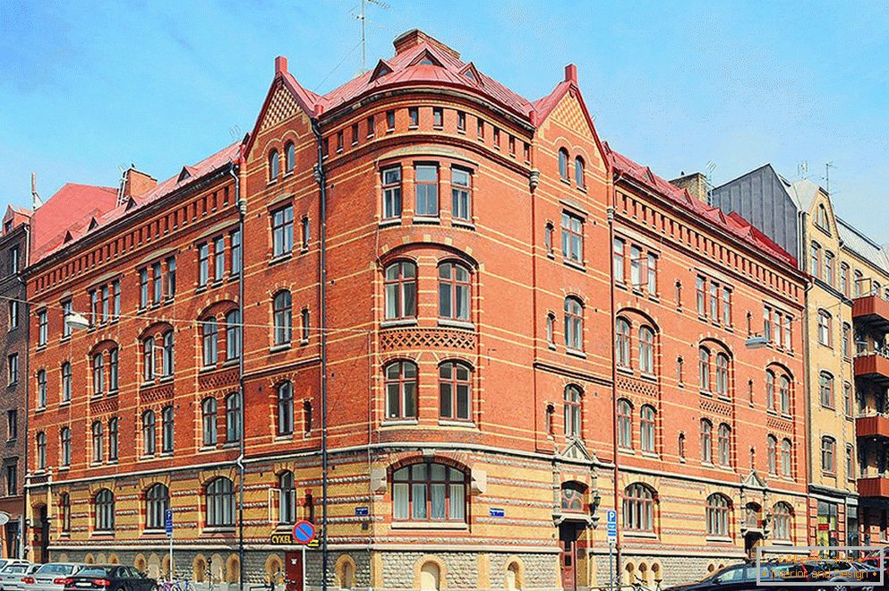 A casa onde o apartamento está localizado em Gotemburgo