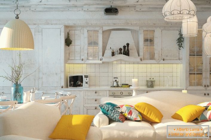 A cozinha em estilo escandinavo parece requintada e insuperável. Uma solução ideal para pessoas que valorizam o conforto em primeiro lugar.