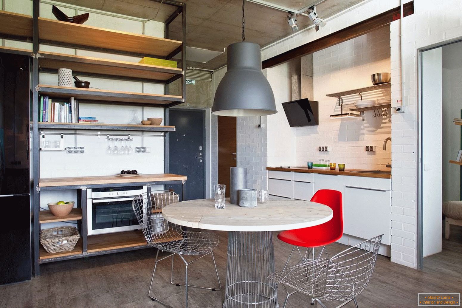 Estúdio de apartamento de designer de cozinha na Rússia
