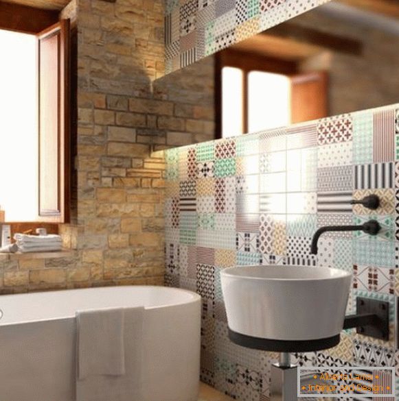 painel de azulejos no banheiro, foto 9