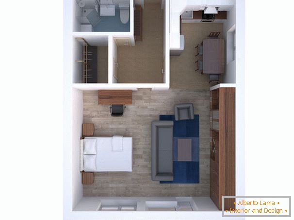 O layout do apartamento