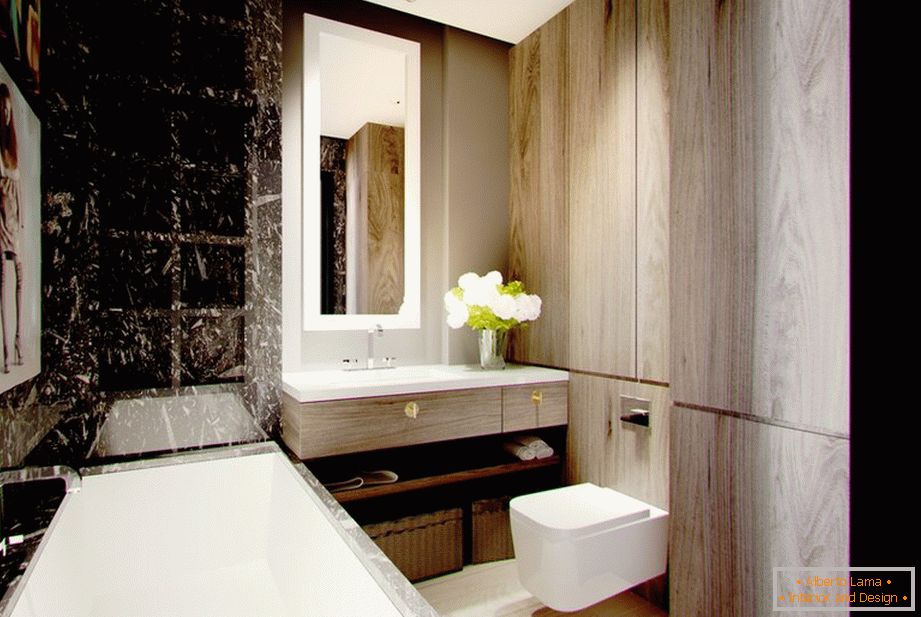 Interior de uma pequena casa de banho elegante