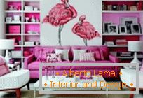 Exemplos de design de interiores em tons rosa
