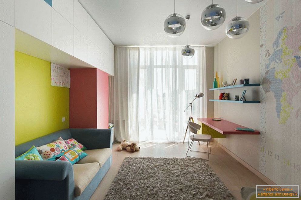 Design de um quarto infantil estreito