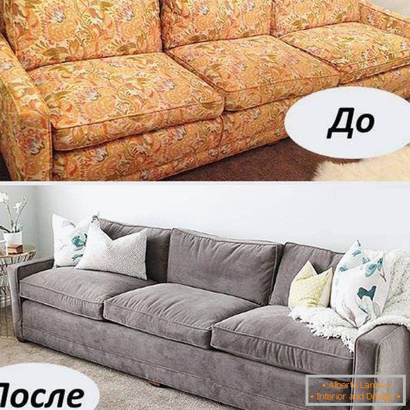 Reparo de móveis estofados por próprias mãos - um sofá com um novo estofamento